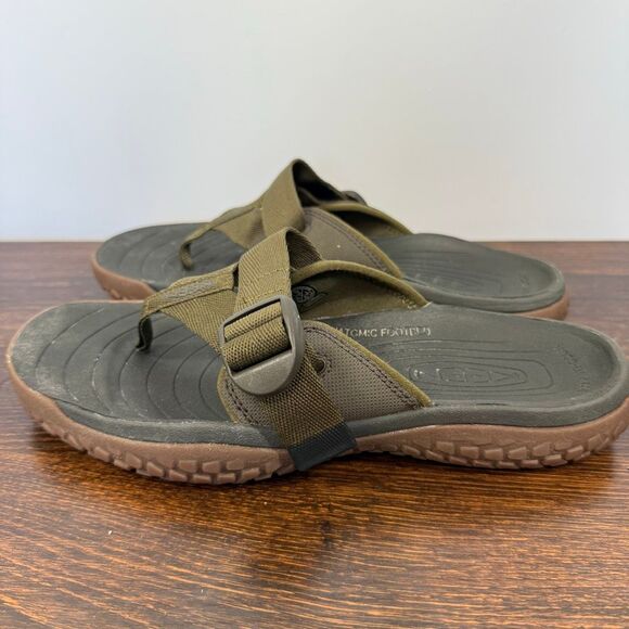 Keen Mens SOLR (Sand. Ocean. Lake. River) army green nylon strap sandal size 10 - Picture 3 of 10